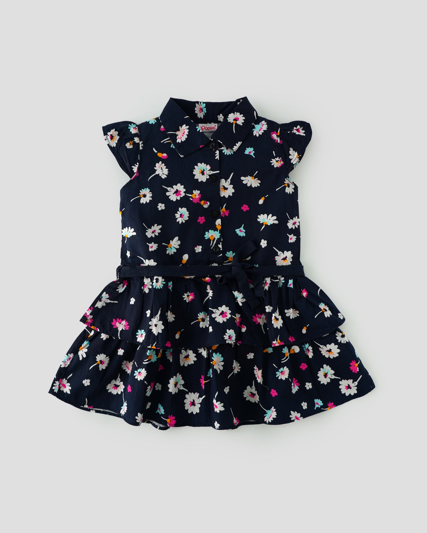 Charming Ruffle Dress for Girls (Available in Black, White and Navy)