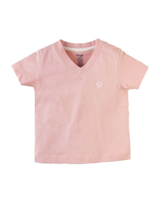 Cute Strawberry Pink V-Neck T-Shirt for Kids: Stylish and Versatile