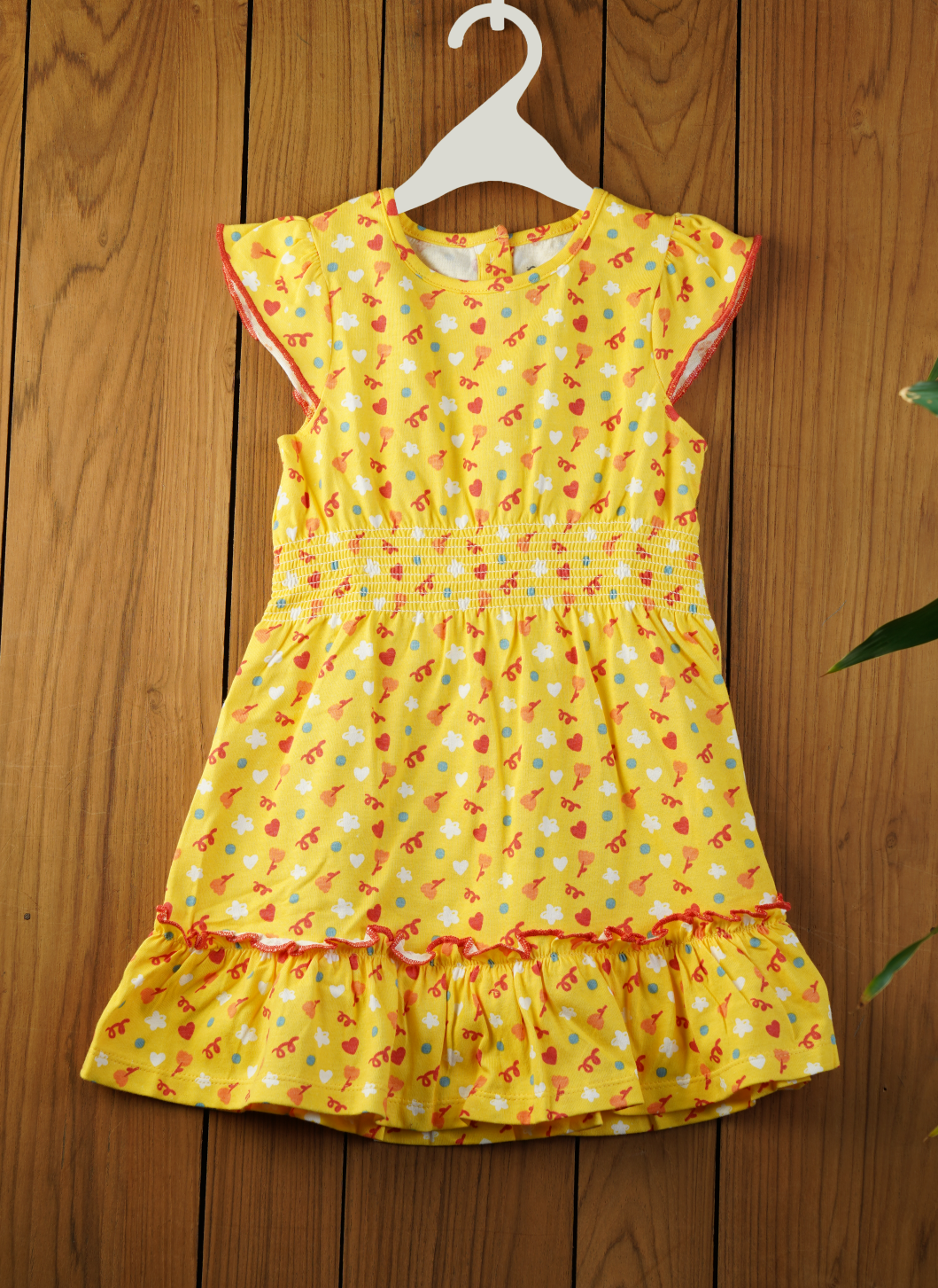 Marigold Blossom: Vibrant Cotton Dress for Girls