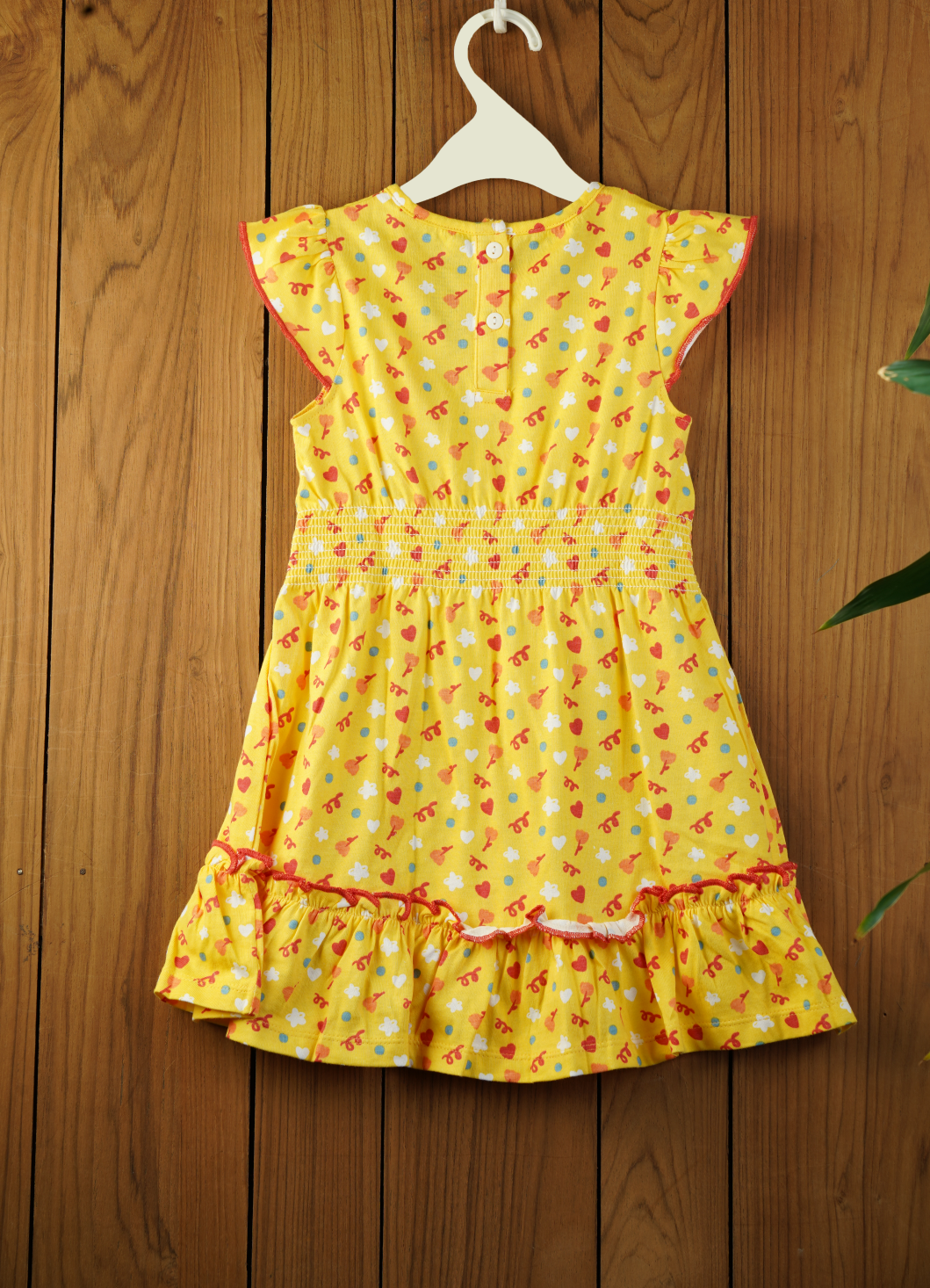 Marigold Blossom: Vibrant Cotton Dress for Girls