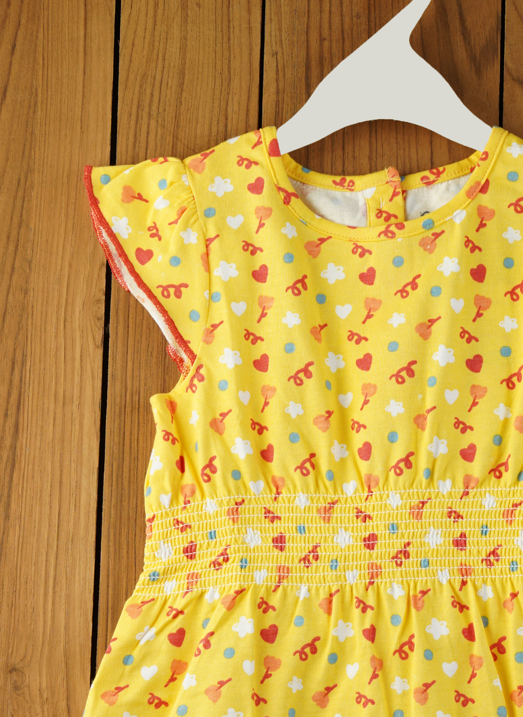 Marigold Blossom: Vibrant Cotton Dress for Girls