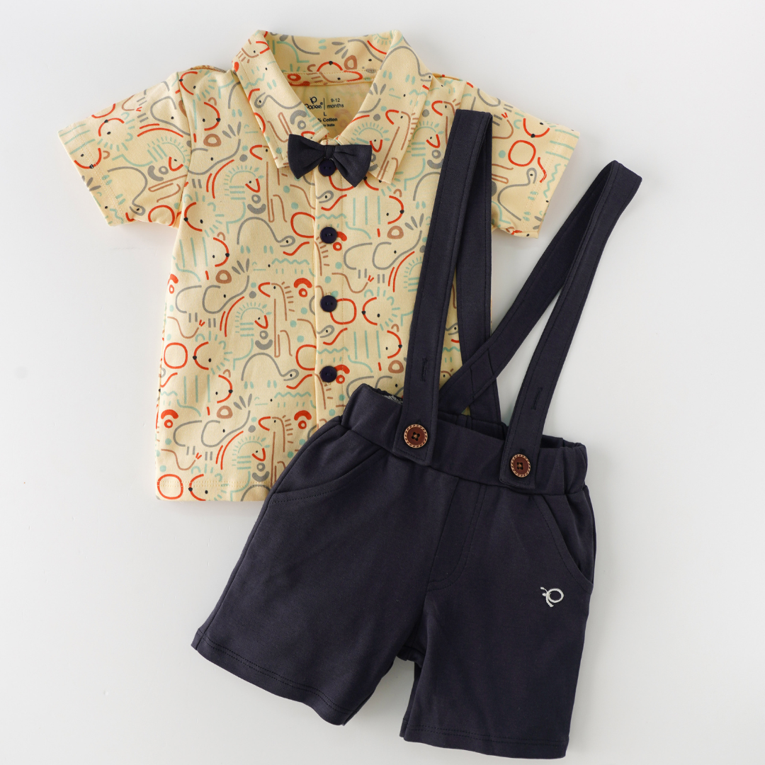 Kaatib: Adorable Shirt and Shorts Combo with Bowtie for Boys