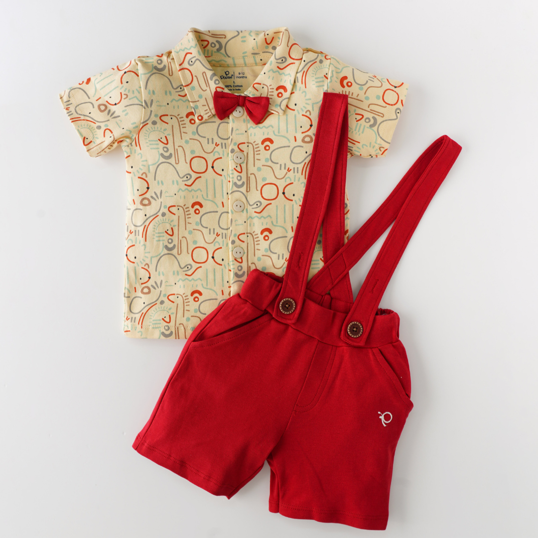 Kaatib: Adorable Shirt and Shorts Combo with Bowtie for Boys