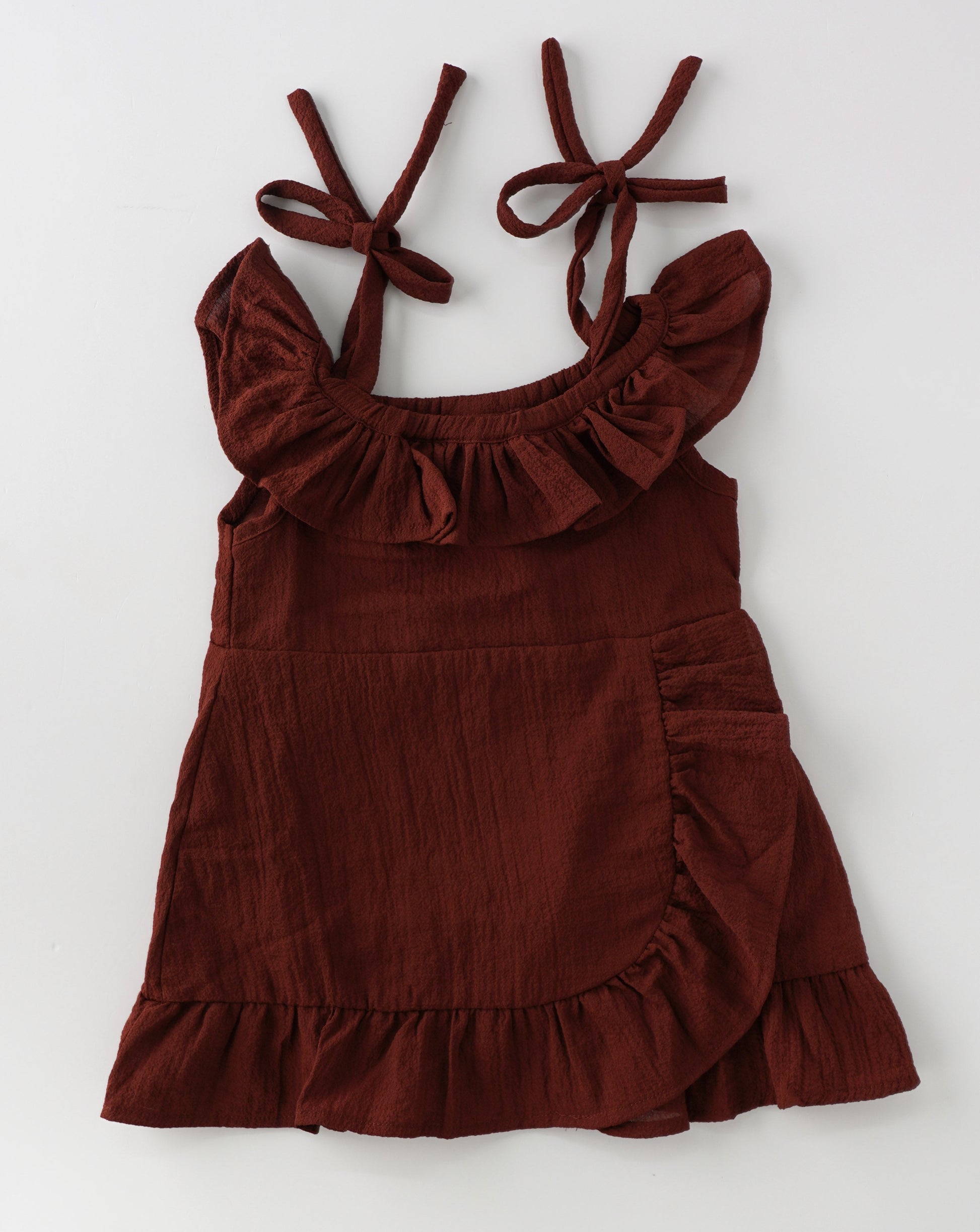 Charming Dress for Baby Girls - Brick Red