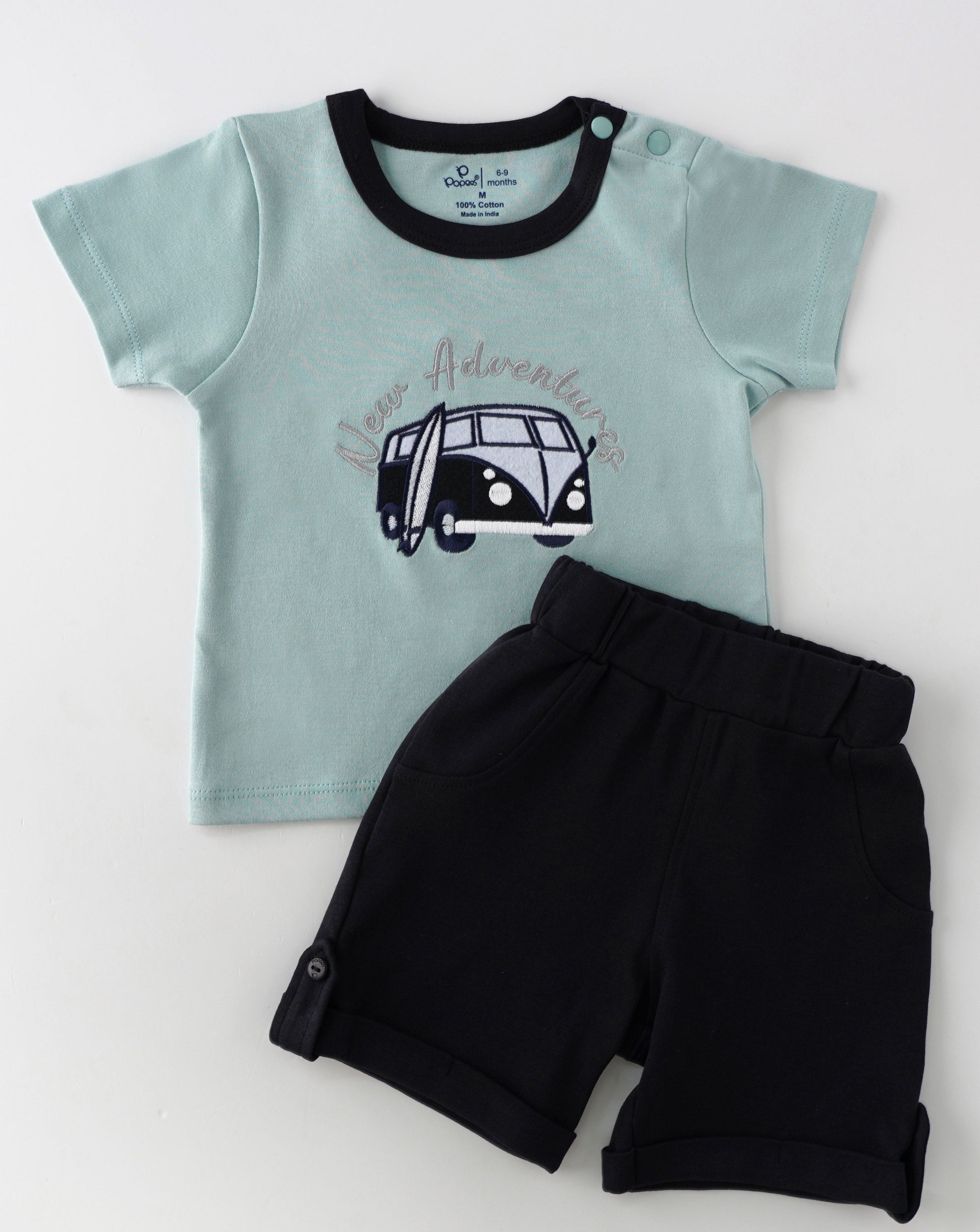 Marson - Cute T-Shirt and Shorts set -Black